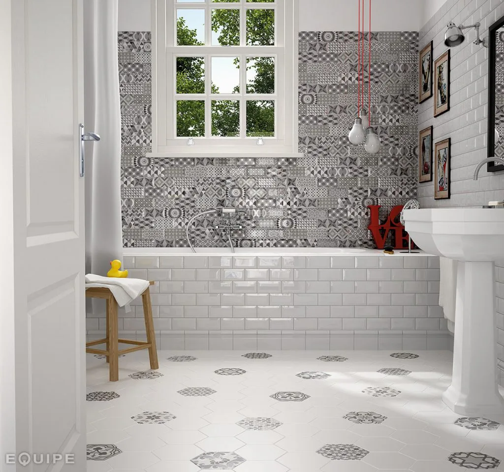 Equipe HEXATILE fehér hexagon patchwork csempe
